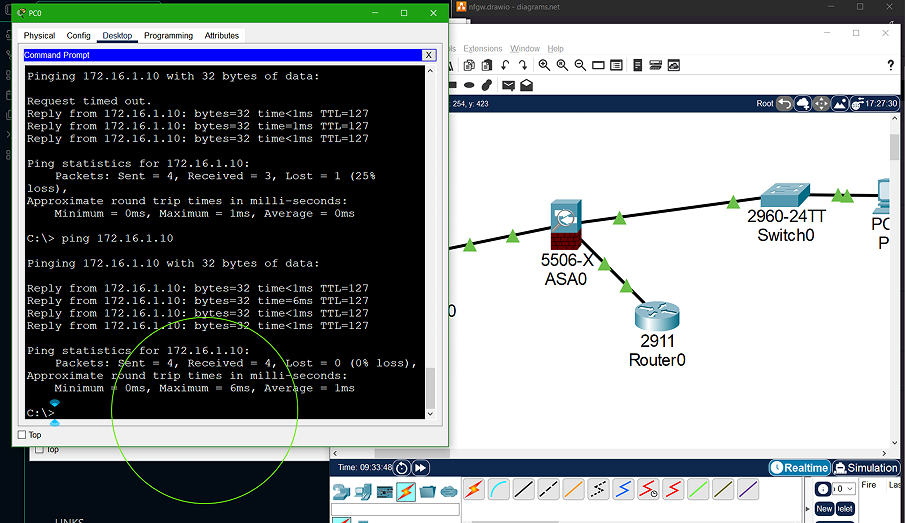 packet tracer with pc cmd